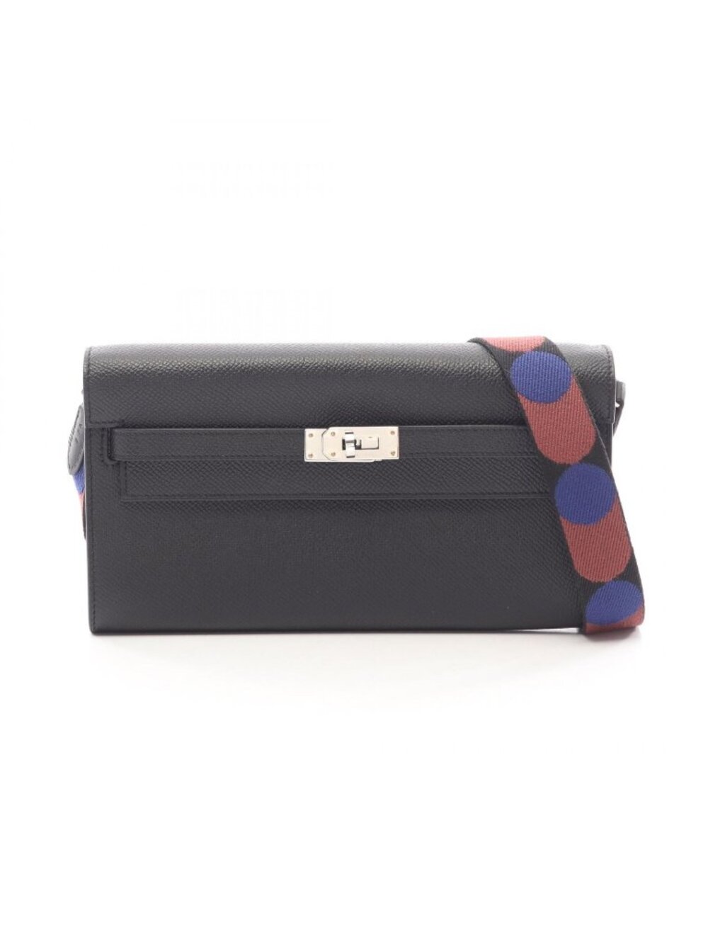 Hermes Shoulder Bag Kelly to Go with Strap Black Long to Go Caval Flipper Ball